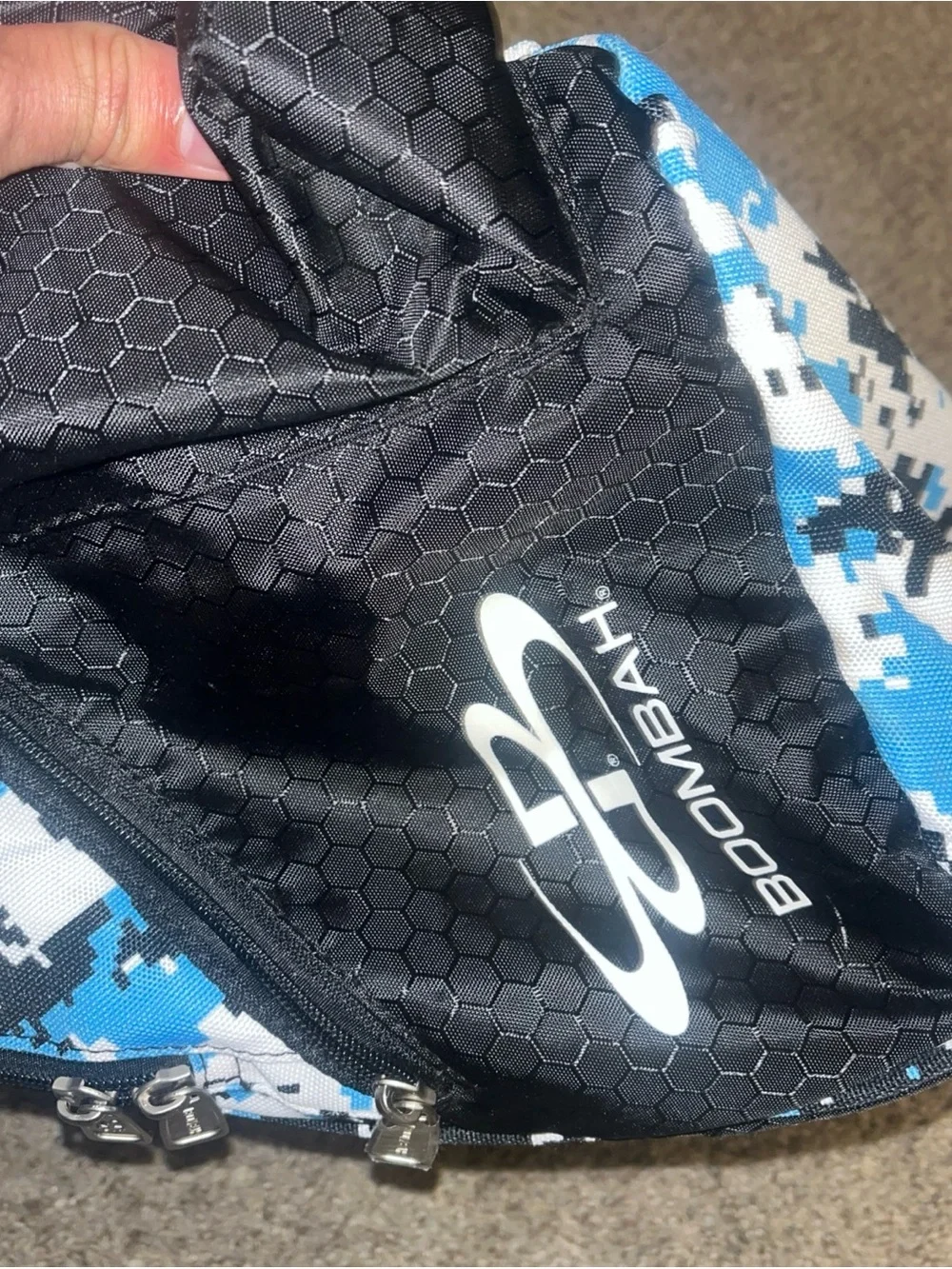 Boombah Equipment Backpack Baseball Softball Bat Compartment Blue White Black